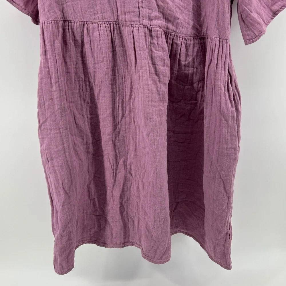 Old Navy Cotton Gauze Babydoll Mini Swing Dress Dusty Rose Lilac Small NWT Boho‎